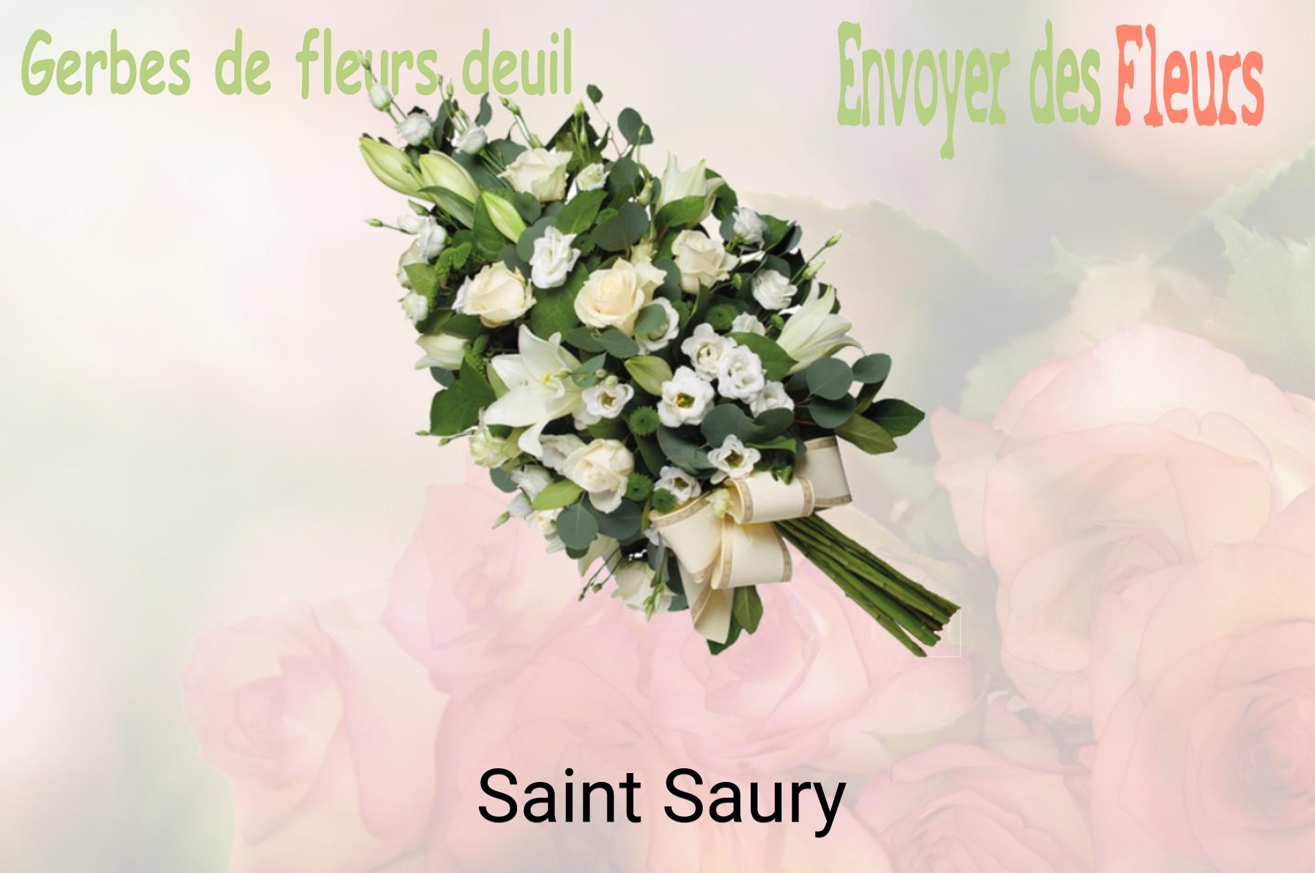 Gerbe de fleurs de deuil livrée à Saint-Saury
